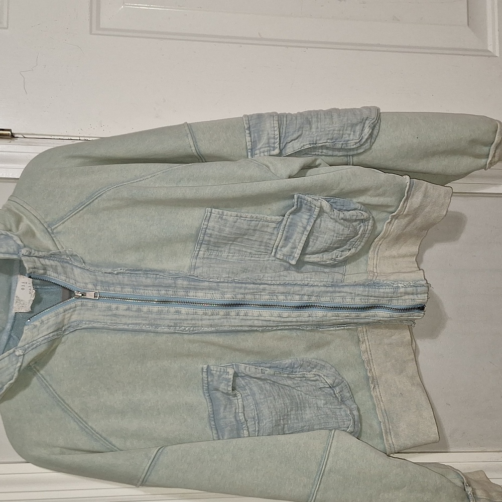 Oli & Hali Sweatshirt Dolman Denim Jacket Small